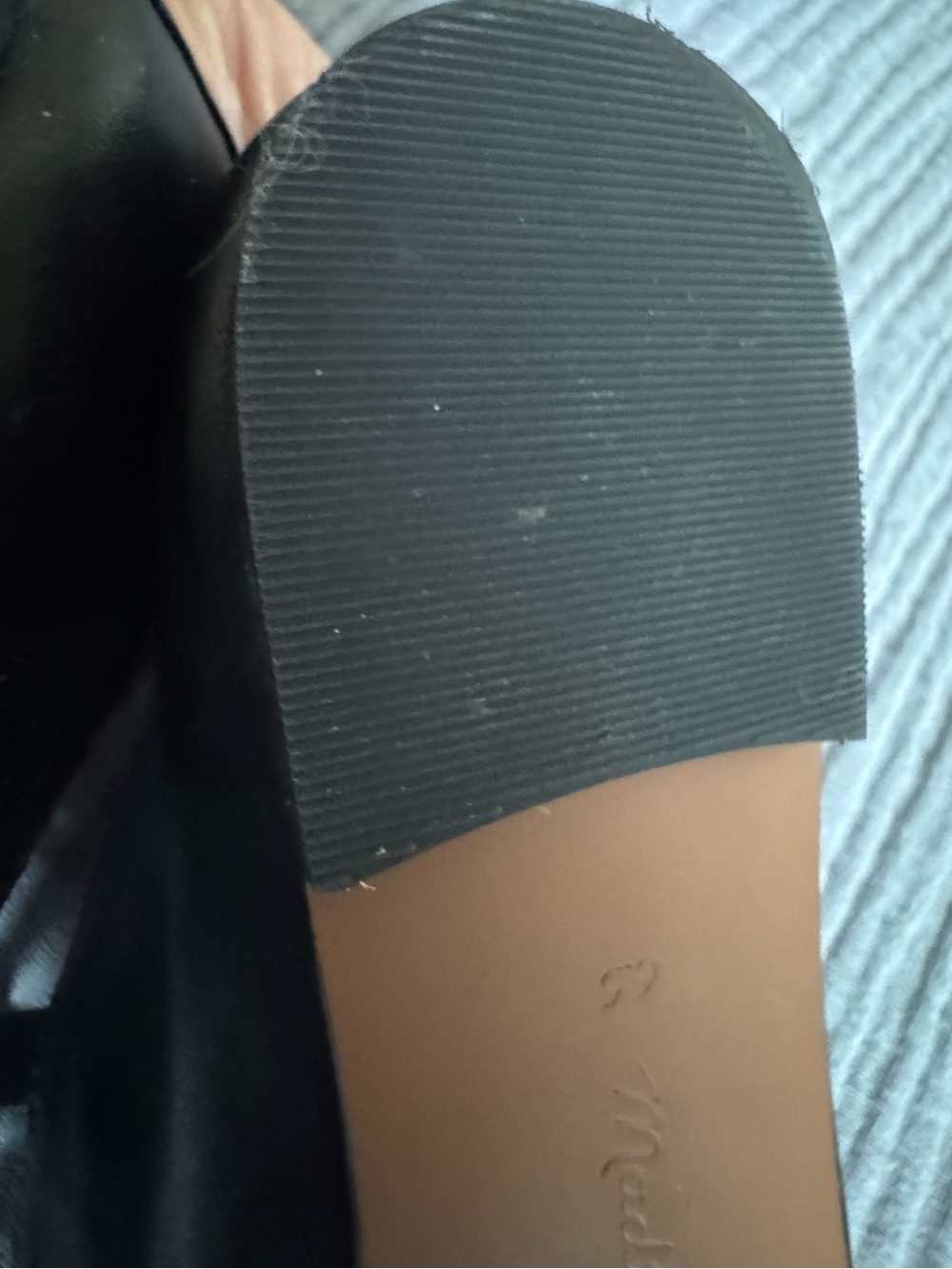 Madewell Greta Black Leather Mary Jane Flats Square Toe Size 6.5 - Picture 7 of 8